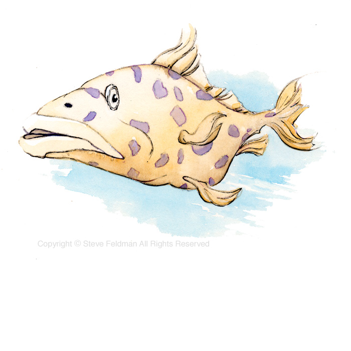 Purple Polka Dot cartoon Fish