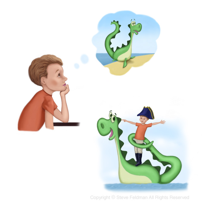 Day Dreaming of Dinosaurs illustration