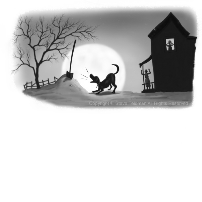 Dog Barking all Night at a Shovel cartoon